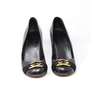 Gucci monogram round toe pump